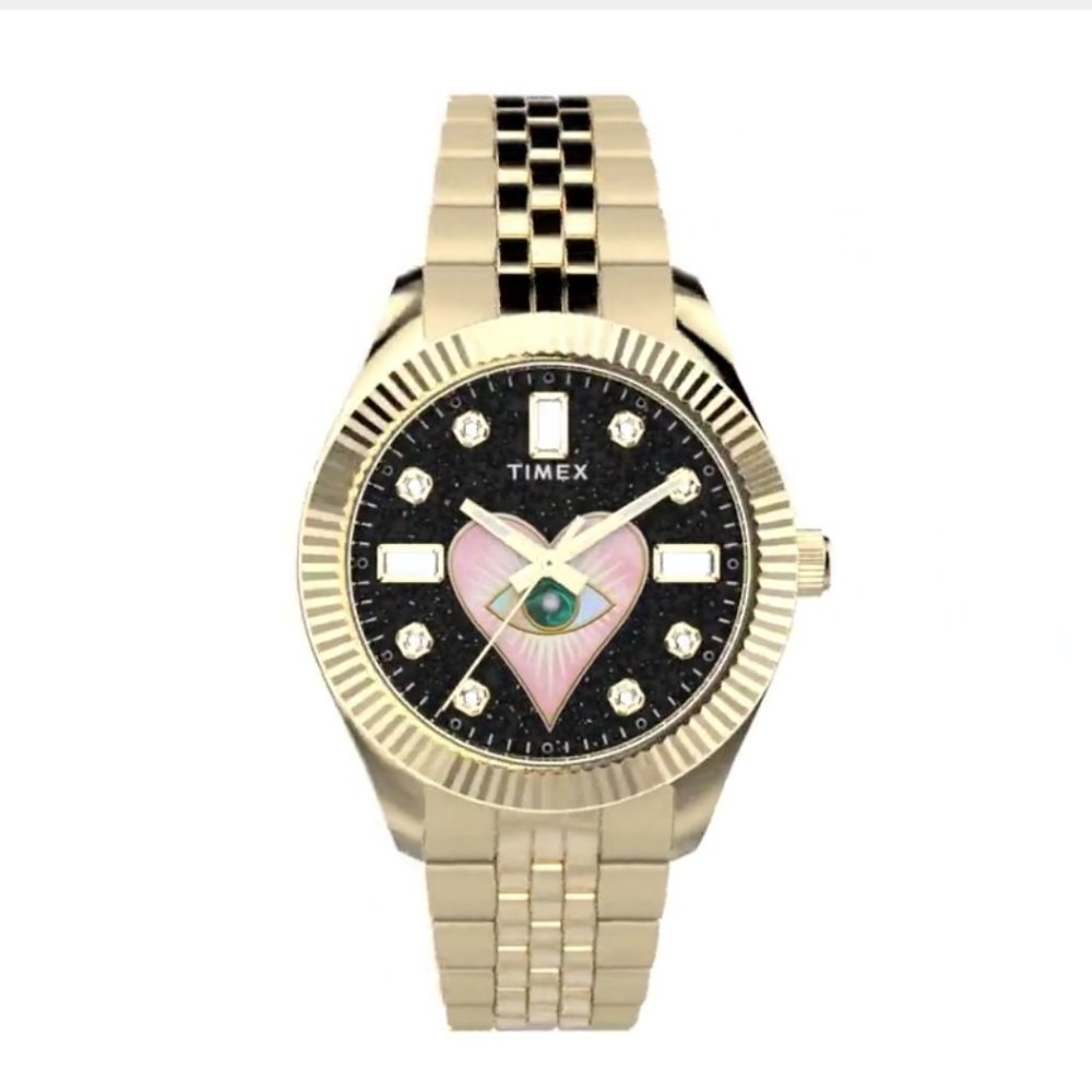 BNIB Timex Legacy x Jacquie Aiche Goldstone Dial with Tribe Eye 36mm Watch